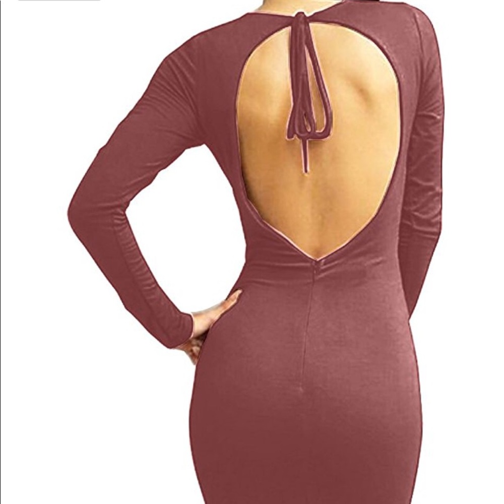 Blush Midi Open Back Dress